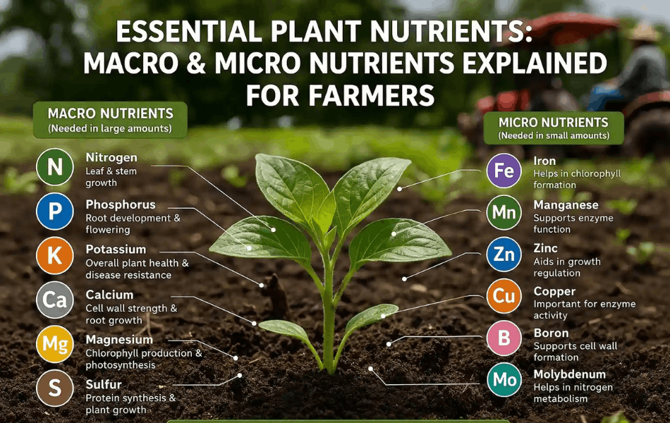 Essential Plant Nutrients: Macro & Micro Nutrients Explained for Farmers